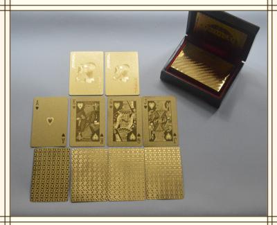 China 24k gold plated playing cards set in box poker deck 99.9% gold gift fathers day for sale