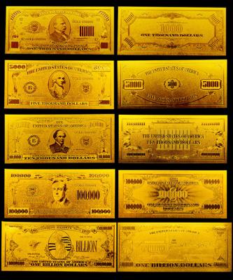 China 24k Gold foil Banknote , gold hundred dollar bill $5000 $10000 $100000 for sale