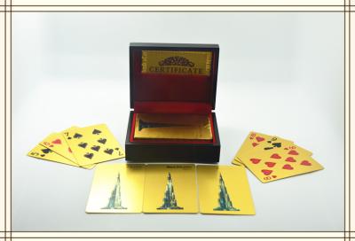 Cina Personalizzi le carte da gioco placcate oro di carati 24K con il contenitore di regalo di legno e certifichi in vendita