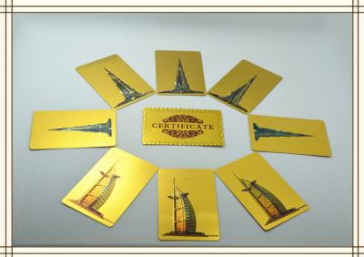 Chine 87mm * l'or 24K de 57mm a plaqué des cartes de jeu pour des cadeaux d'affaires à vendre