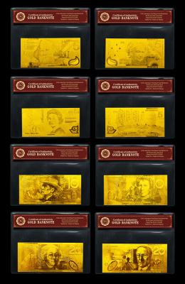 China 5 10 20 50 100 NEW AUD SET Pure 24K Gold Australian Banknotes With COA Business Gifts for sale