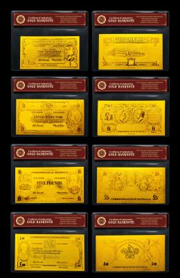 China Full COMMON WEALTH OF Old Australia Banknote Set 24k Gold Banknote with Double logo for sale