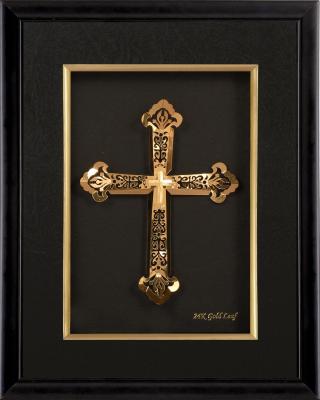 China OEM gold foil cross frame For home decoration , office decoration for sale