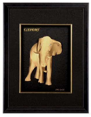 China Art Handcrafted Gold Foil Elephants Crafts for office decoration for sale