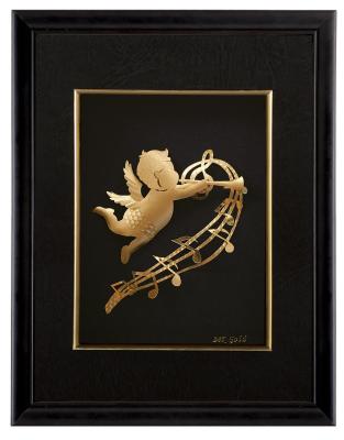 China 25cm * 32cm Gold Foil Crafts , Realistic 24K Gold foil Angel frame for sale