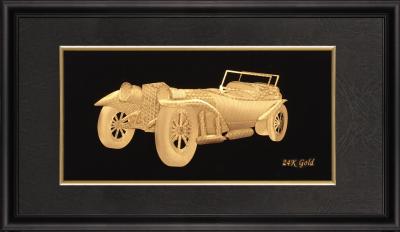 China Artistic 3D Pure gold foil crafts , gold leaf music vintage vehicle frame for sale