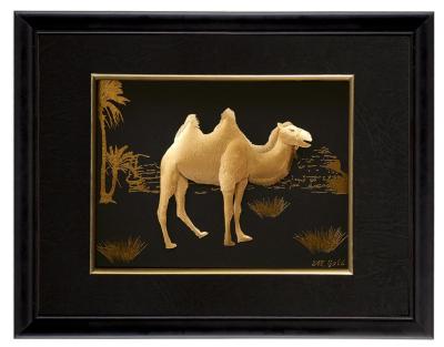 China Home decoration 3D 24k gold foil art crafts with lack wooden frame for sale