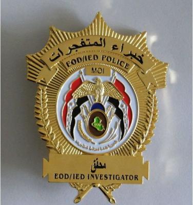 China High quality metal custom made police badges WITH engraved Technique for sale