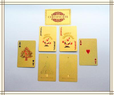 Chine 57 * la norme 52 de 87mm carde les cadeaux faits sur commande de Noël de cartes de jeu 24K à vendre