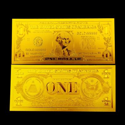 China gold dollor bill with 24k pure mint gold leaf , USD100 Double logo for sale