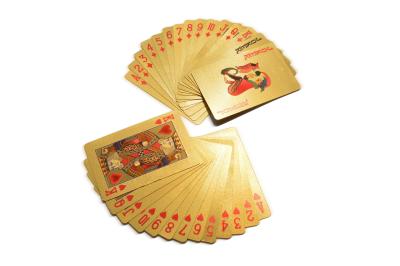 China Glittering Gold Plated Playing Cards Engraved EURO 500 Design For Wedding Gift for sale