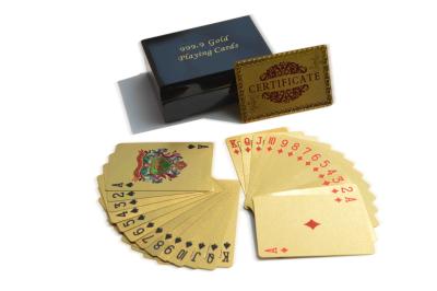 Cina Carte da gioco DI PLASTICA dell'oro, carte da gioco della stagnola di oro 24k per la casa in vendita