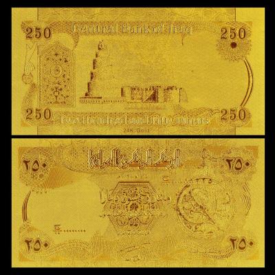 Chine La feuille d'or 250 dinars de 24Kt d'or d'ensemble de billet de banque, or a plaqué des billets de banque à vendre