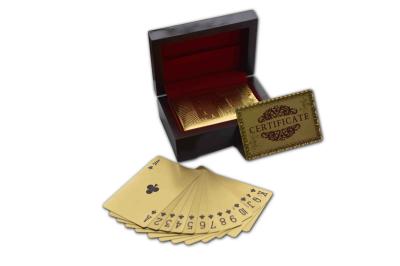 China Novelty Custom Playing Cards Gold Playing Cards Wooden Box For Gift for sale