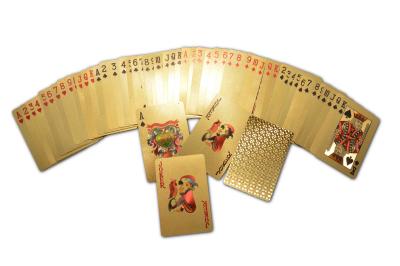 China Kerstkaart24k Gouden Speelkaarten met Normaal Ontwerp Één Dek 54pcs Te koop