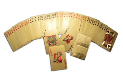 China Collectible Card Gold Plated Playing Cards Accepted All Gold Color Logo for sale