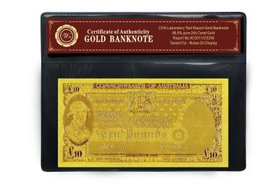 China Banknote des Gold24k mit dem 10 COMMON-REICHTUM VON AUSTRALIEN zu verkaufen