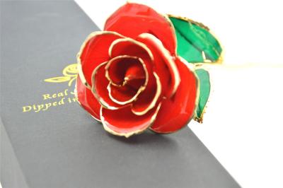 China El oro preservado real hecho a mano de las rosas 24k sumergido subió para el día de tarjeta del día de San Valentín en venta