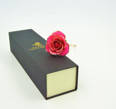 China Valentines day gifts red real rose flower 24k gold foil dipped for sale