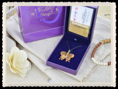 China NEW Pure 999 24K Gold Butterfly Pendant Perfect Fly Butterfly Necklace , Personalized for sale