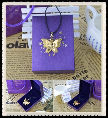 China Men's Stainless Steel Gold Butterfly Pendant Necklace , Chain Pendant Necklace for sale