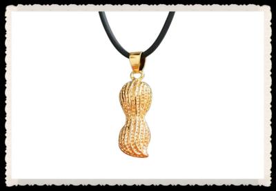 China Charming 24K Gold Plated Jewelry With Gift Box , 24Kt Gold Peanut Pendant For Lover for sale