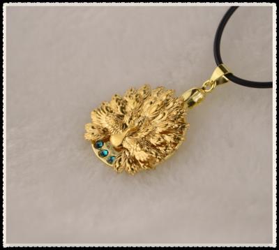 Chine pendant de feuille d'or du paon 99,9% des bijoux 24K plaqué par or en tant que cadeau de jour de professeurs à vendre