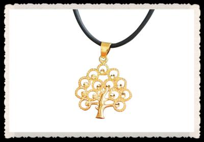 Chine L'arbre de l'or 24K pendant de collier de la vie a plaqué la feuille en cristal de Diamante de collier à vendre