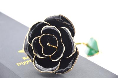 China 30*6cm Fancy 24k Gold Dipped Rose Flower Home Decor Real Rose Corporate Gifts for sale