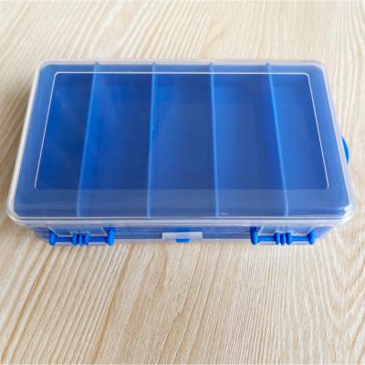 China Double sided plastic fishing tackle box, plastic transparent container for sale