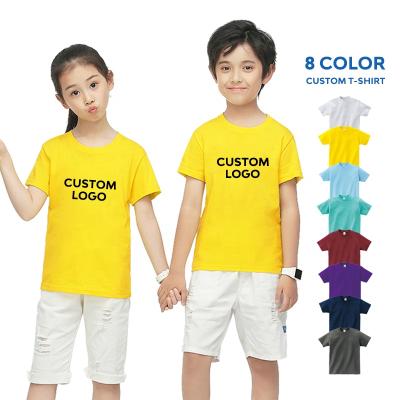 China Wholesale QUICK DRY empty single crewneck T-shirt kids plain short sleeve t-shirt for custom logo good quality for sale