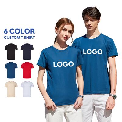 China Wholesale Plain Unisex T-shirt White Round Neck Colors Cotton Men Anti-wrinkle T-shirt Custom Logo Printing T-shirts for sale