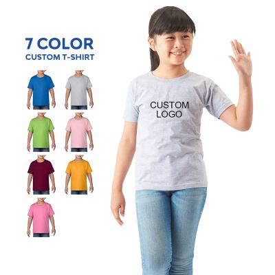 China 180 Grams Cotton Anti-Wrinkle Wholesale 100% Custom Logo Printing O-Neck Blank Boy's T-Shirts Custom T-shirt for sale