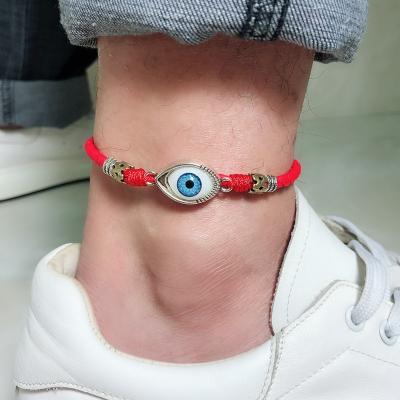 China Feiyou FASHIONABLE Nordic Hot Selling Rope Chain Handmade Eyes Shape Adjustable Men Personalized Anklet Chain Jewelry for sale