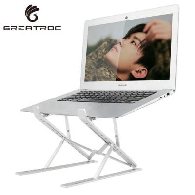 China Large Roc Laptop Foldable Ergonomic Flexible Portable Stand Dual Riser Aluminum Laptop Stand for sale