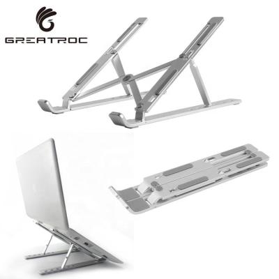 China size & Large Roc Angle Soporte Para Portatil Foldable Aluminum Laptop Stand Adjustable Creative Vertical Stand Holder for sale