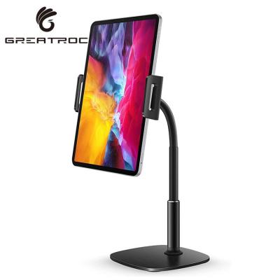 China Aluminum Alloy + Big Roc Steel Tablet Stand 360 Degree Rotation Fit for 4-12.9 inch Phone and Tablet PC Holder with Heavy Bottom Phone Holder for sale