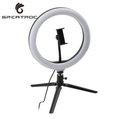 China ABS Big Roc anel de luz Led Beauty Selfie 10 Inch Photographic Ring Light With Tripod 26cm Led Beauty Selfie 10 Inch for sale