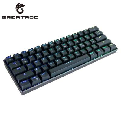 China Roc Grandes Teclados Wireless Mecanicos 61 Keys Wireless Keyboard with RGB Light and Extra 3pcs Keycaps Mechanical Keyboard for sale