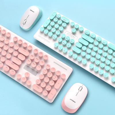 China For Free Sample Laptop Keyboard PC Girl Office Work Keyboard Cute Waterproof Wireless Mouse Combo Sets for sale