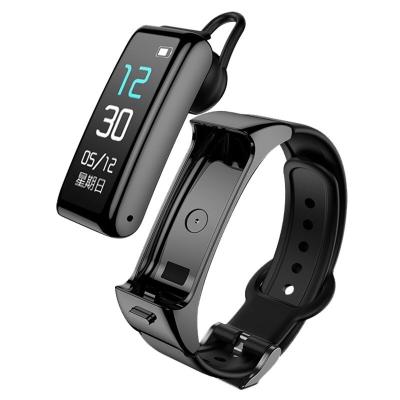 China Wholesale B6 multi-function touch screen call color screen wireless headset two-in-one separate smart bracelet for sale