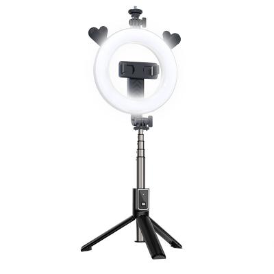 China Portable Flexible 6 Inch LED Ring Light Tripod Stand Control Phone Holder for Live Stream Video /Makeup/YouTube Dimmable Beauty Ringlight for sale