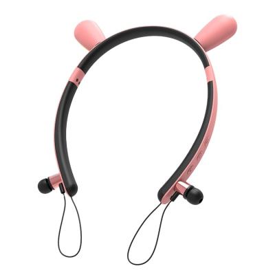 China New Headband Cartoon Anime Cat Ears Head-Mounted Magnetic Hanging Neck Sports Earphone Female for sale