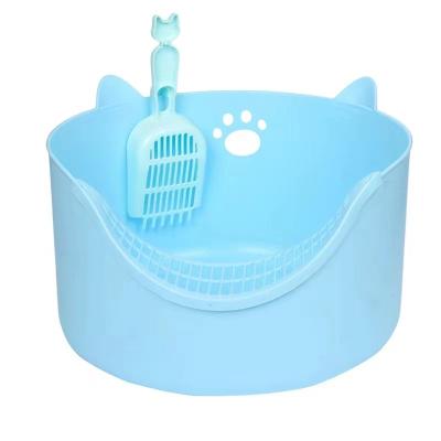 China Cats Sell Large Anti-splash Cat Toilet Multifunctional Semi-closed Board Space Cat Litter Box Cat Scratching Wholesale for sale