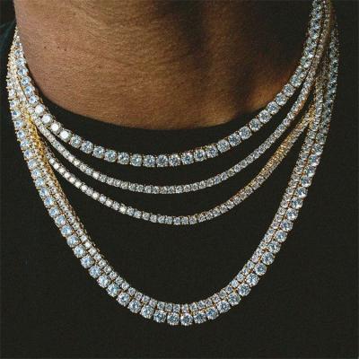 China Hot Sale Hiphop Necklace Fashion Diamond Initial Necklace Jewelry For Women Iced Out Chain for sale