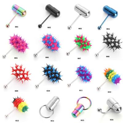 China Hip Hop Tongue Ring Body Jewelry Stainless Steel Barbell Tongue Vibrating Environmentally Friendly Punching for sale