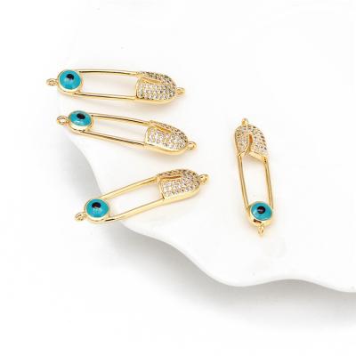 China Full connector Korean version single blue eye brooch scarf buckle jewelry collar pins for sale