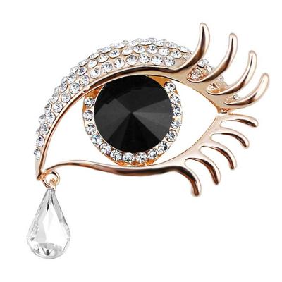 China New Fashion Style Fashion Eye Crystal Rhinestone Brooches Angel Tears Blue Eye Crystal Brooch for sale