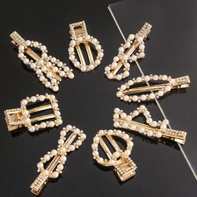 China Fashionable Pearl Hair Clip Hot Selling Bulk Unique Elegant Fancy Hair Pin For Women Girls Gold Hair Clip for sale