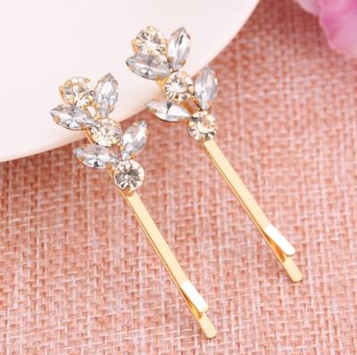 China The Word Sweet Colorful Hairpins Blingbling Crystal Flower Hairclips Rhinestone Bobby Pins Hair Accessories for sale